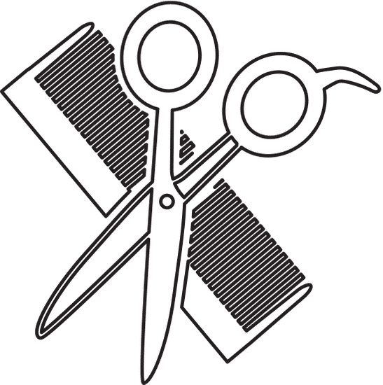 用梳状图标理发剪刀 hairdresser scissors with comb icon