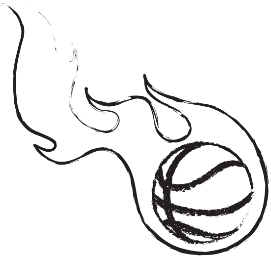 burning basketball 