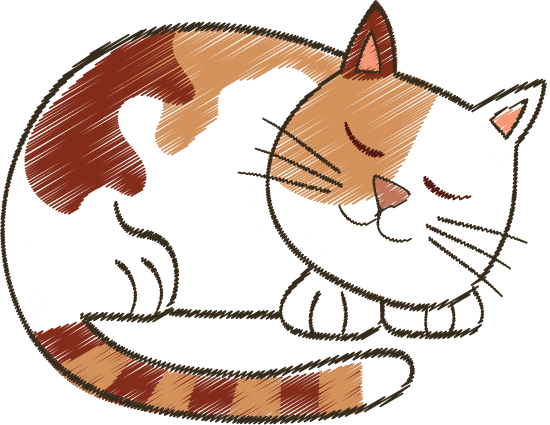 可爱的睡猫卡通 cute sleeping cat cartoon