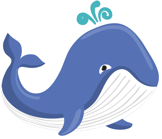 海鲸卡通sea Whale Cartoon素材 Canva可画