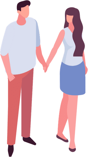 Couple Holding Hands Cartoon - 素材 - Canva可画