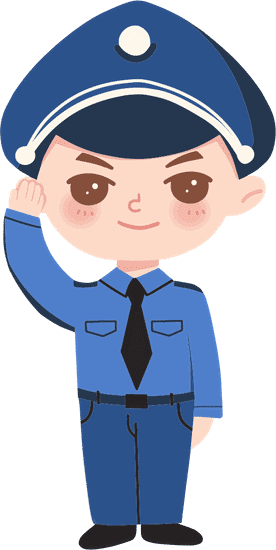 q版手绘儿童职业人物插画-警察
