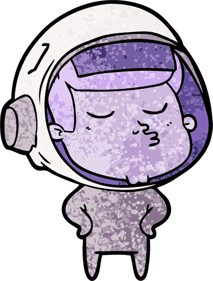 卡通自信宇航员 cartoon confident astronaut