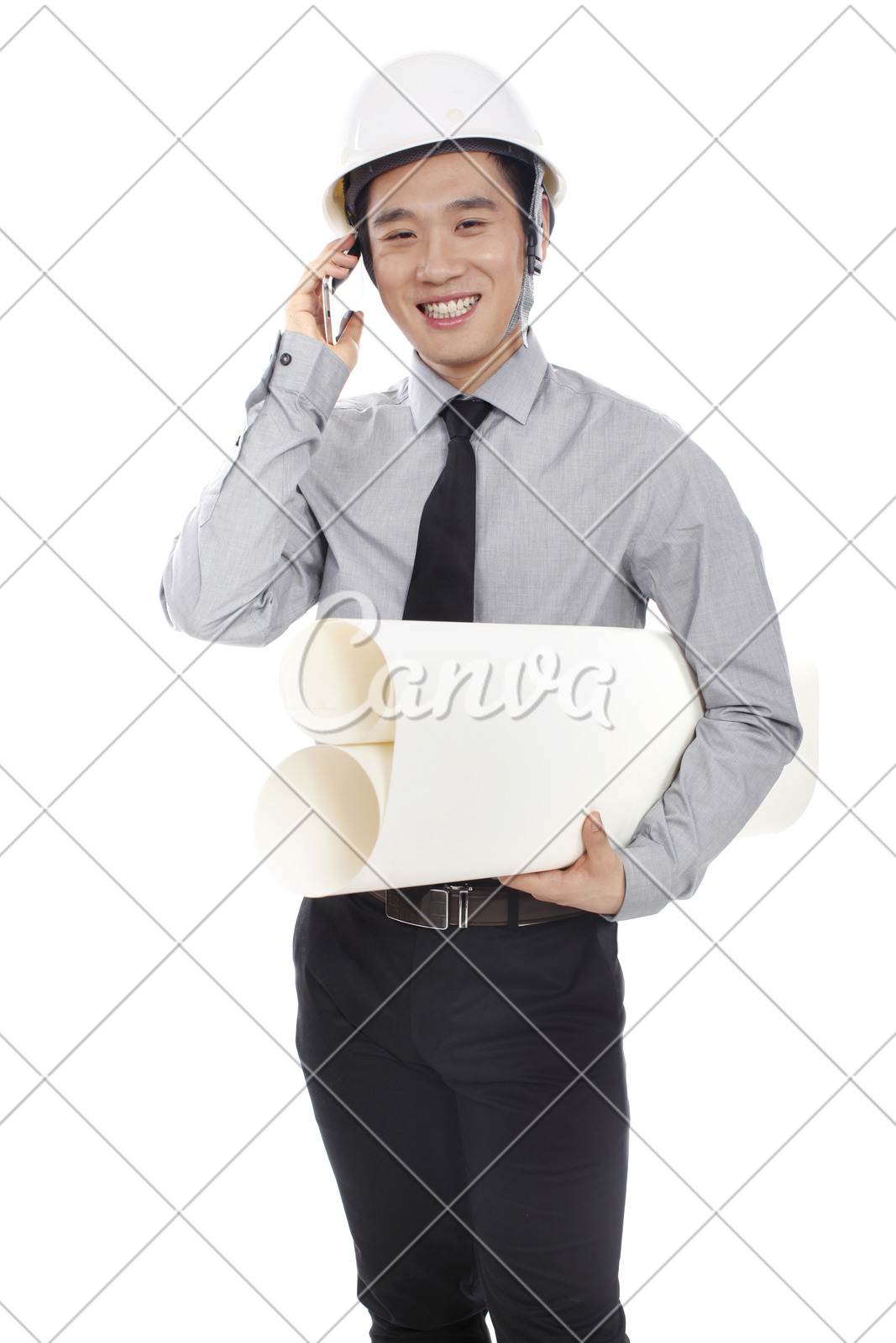 成功男人商务快乐微笑抠图领带白领肖像白色背景图片