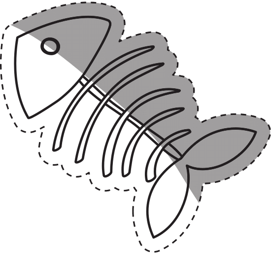 卡通鱼骨架cartoon Fish Skeleton素材 Canva可画