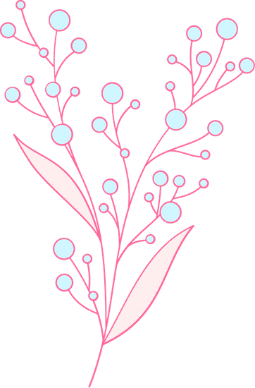 花束花朵粉色霓虹线条插画元素花束素材 Canva可画
