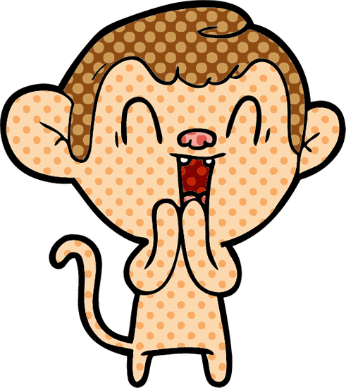 卡通猴子笑 cartoon laughing monkey
