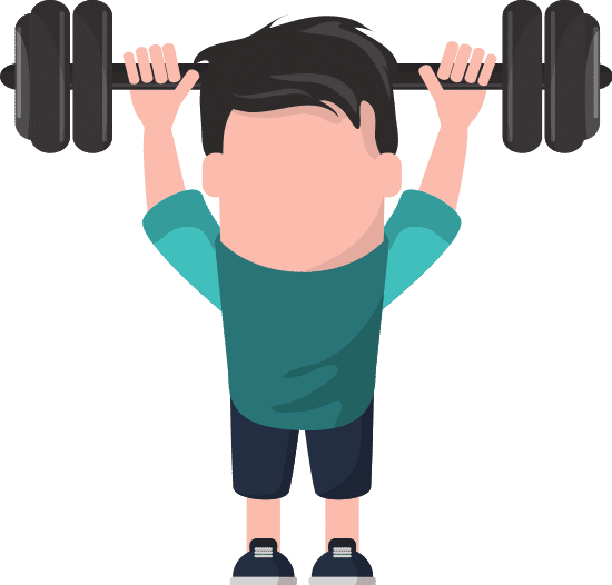 男人卡通举重 man cartoon lifting weight