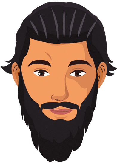 bearded man cartoon icon