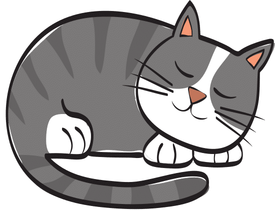 可爱的睡猫卡通 Cute Sleeping Cat Cartoon素材 - Canva可画