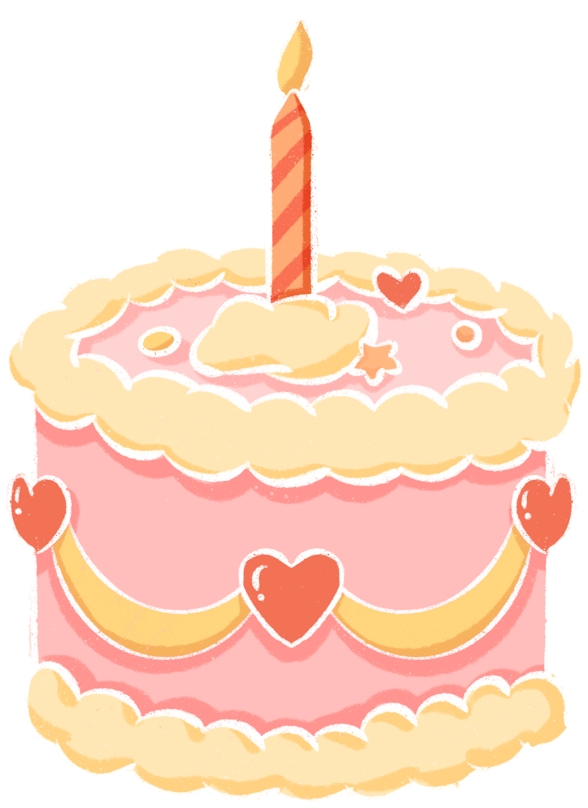 卡通美食的生日蛋糕插画_动漫人物_动漫卡通-图行天下素材网
