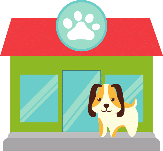狗的宠物店矢量 dog at pet shop vector