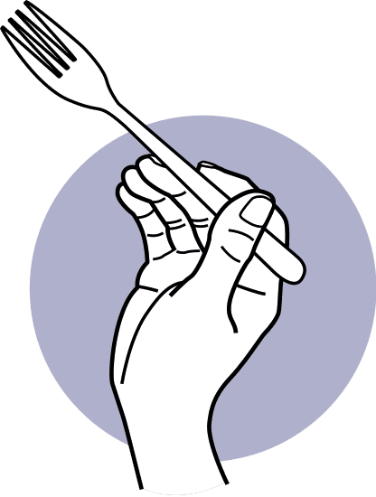 hand holding fork 