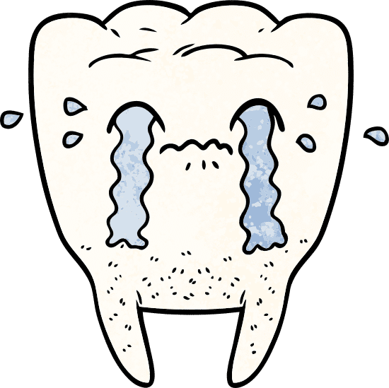 卡通牙齿哭泣 cartoon tooth crying