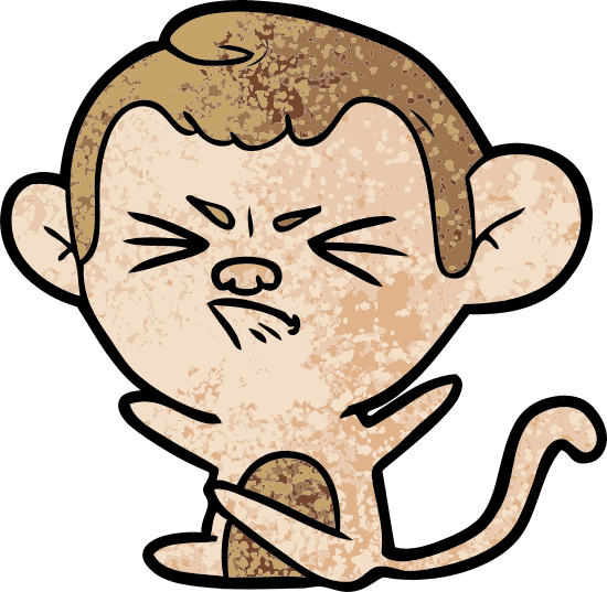 卡通生气的猴子 cartoon angry monkey