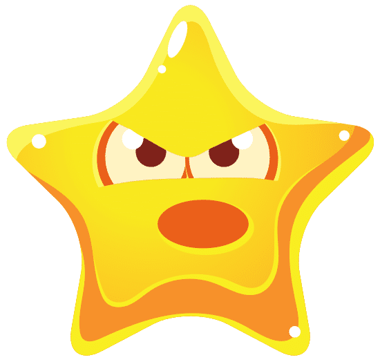 yellow star with emotional face