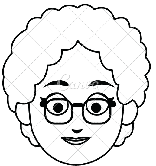 old woman face cartoon