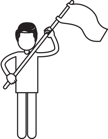 拿着旗帜的男人 man holding a flag