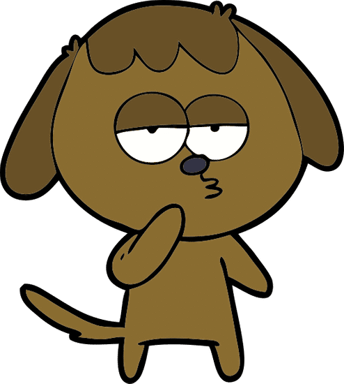 卡通狗累 cartoon tired dog