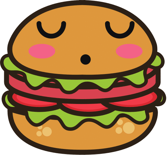 可爱卡通汉堡快餐 kawaii cartoon burger fast food