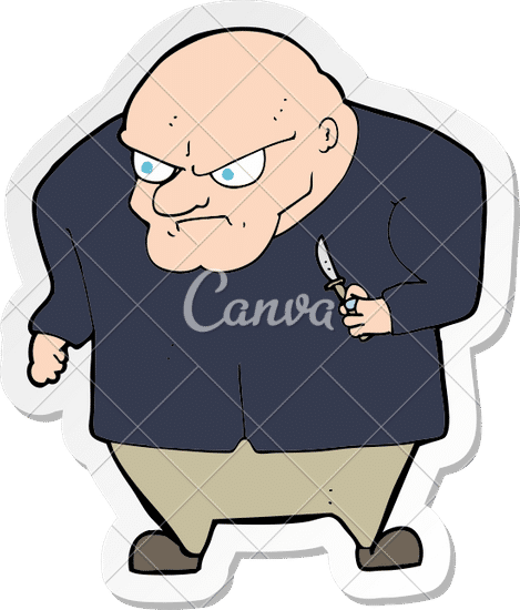 Sticker of a Cartoon Evil Man - 素材 - Canva可画