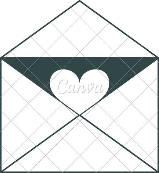 Open Postal Envelope With Heart Icon Inside 素材 Canva可画 4284