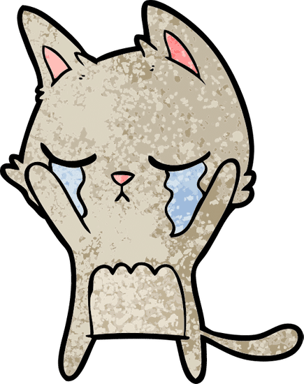 哭泣的卡通猫 crying cartoon cat
