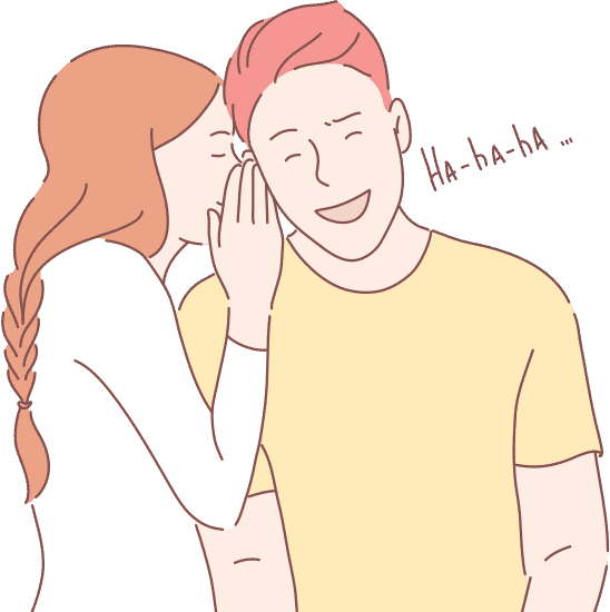 Couple Gossiping Illustration 素材 Canva可画