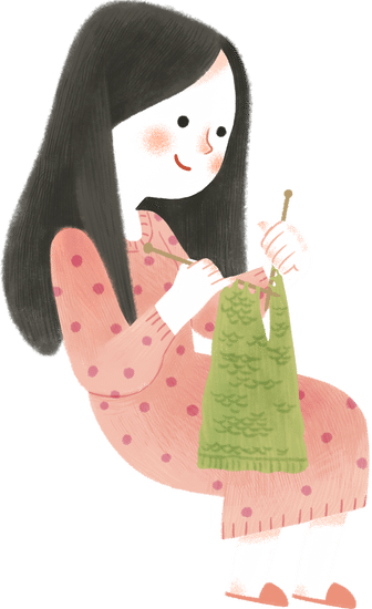 织毛衣的女人动漫图片