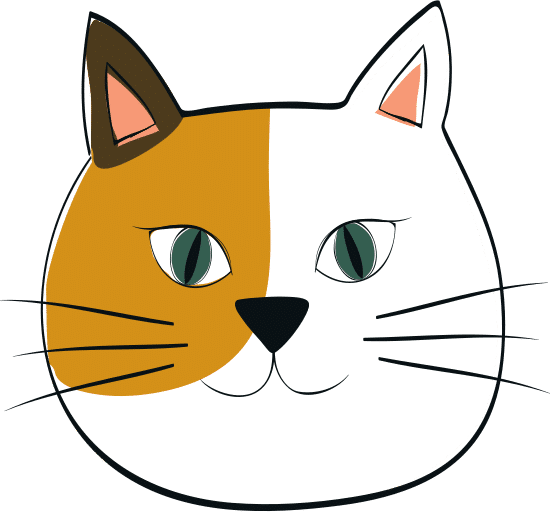 可爱的猫脸卡通素材 Canva可画