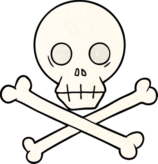 卡通骷髅 cartoon skull and crossbones