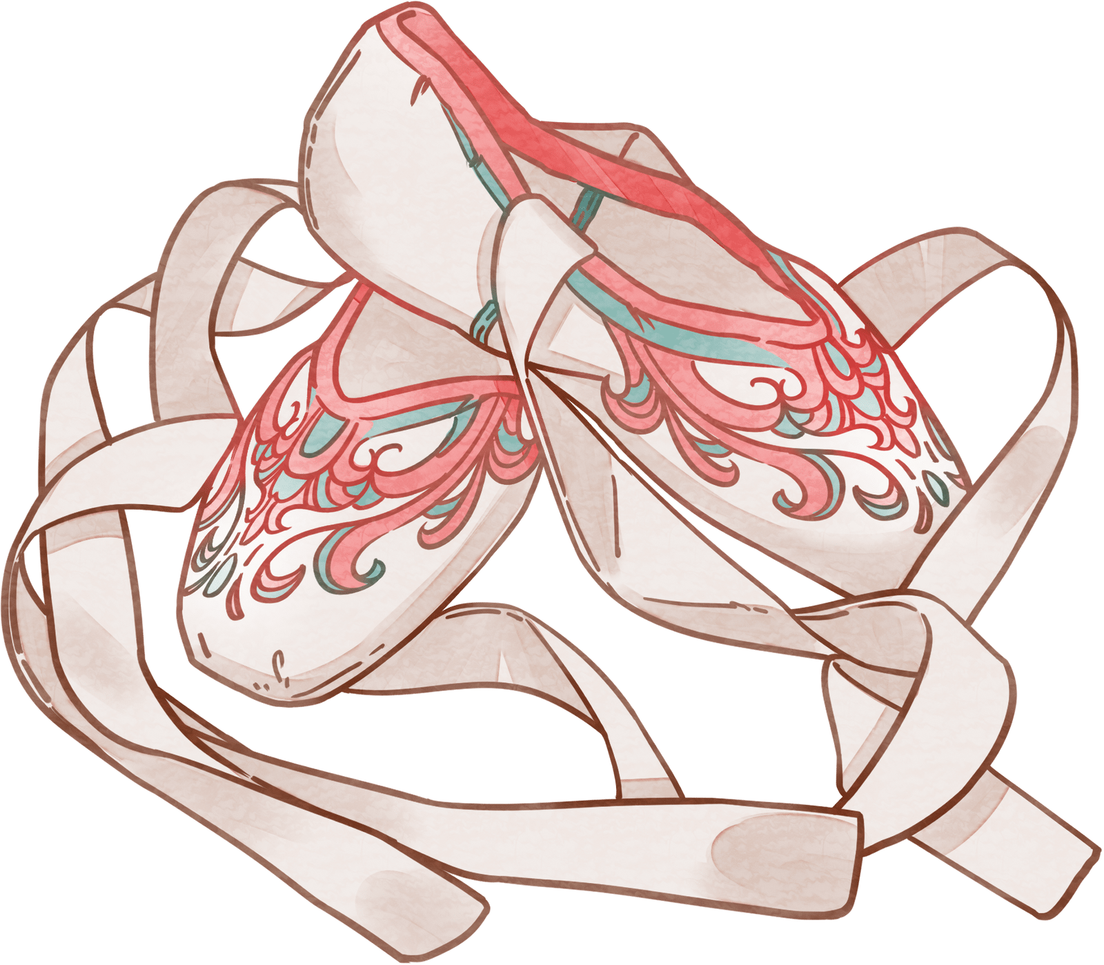 芭蕾舞女尖鞋的背景上写着“与爱共舞”。插画图片素材_ID:391952075-Veer图库