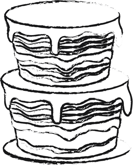 磨砂层蛋糕素描frosted Layer Cake Sketch素材 Canva可画