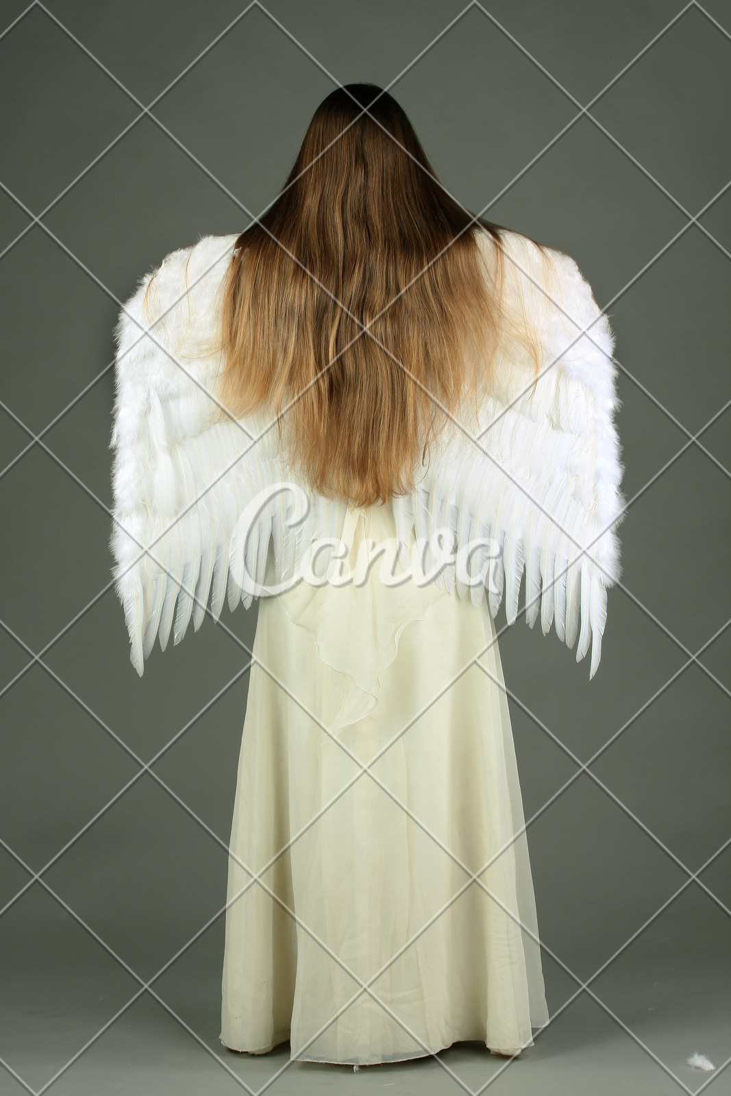 头发翅膀金色头发天使女人天堂摄影成年的图片