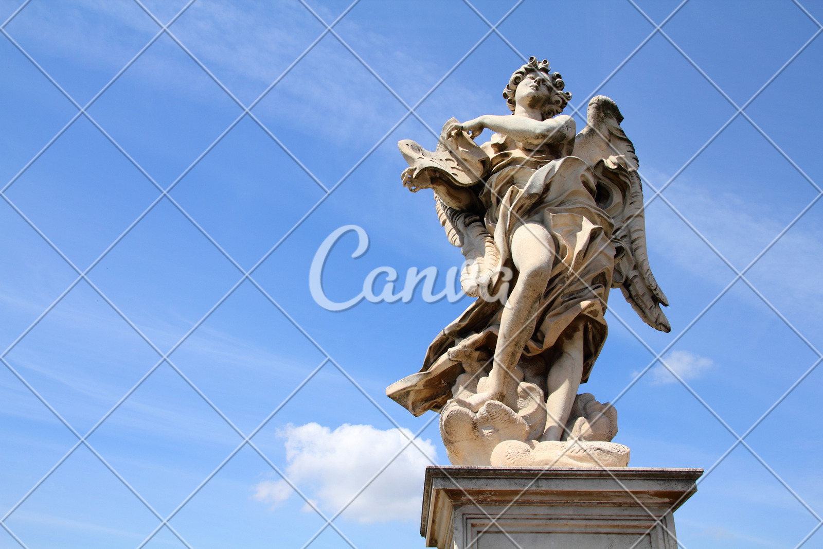 巴洛克风格纪念碑意大利罗马天使雕塑摄影艺术图片