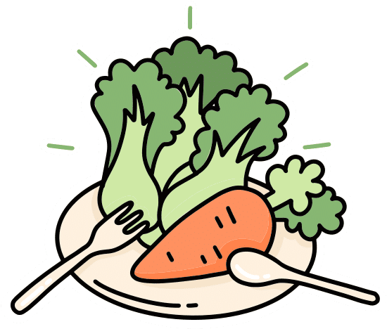 多吃蔬菜扁平插画