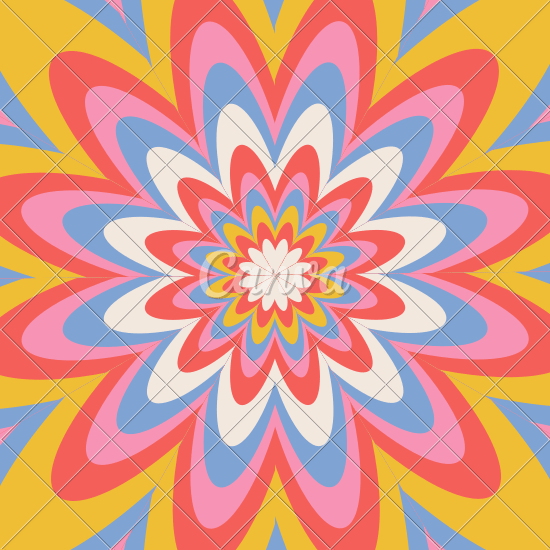 Trippy Infinite Flower Optical Illusion Background Design in