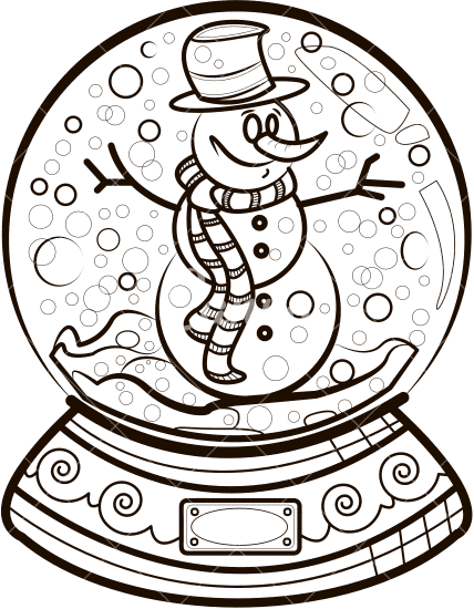 snowball snowman outline - 素材 - Canva可画