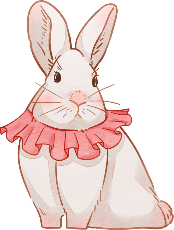 动物小白兔彩色手绘插画少女心宠物洛丽塔小兔子图片