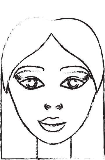 Woman Face Sketch - 素材 - Canva可画