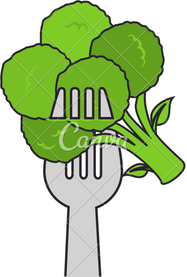 fork with broccoli 