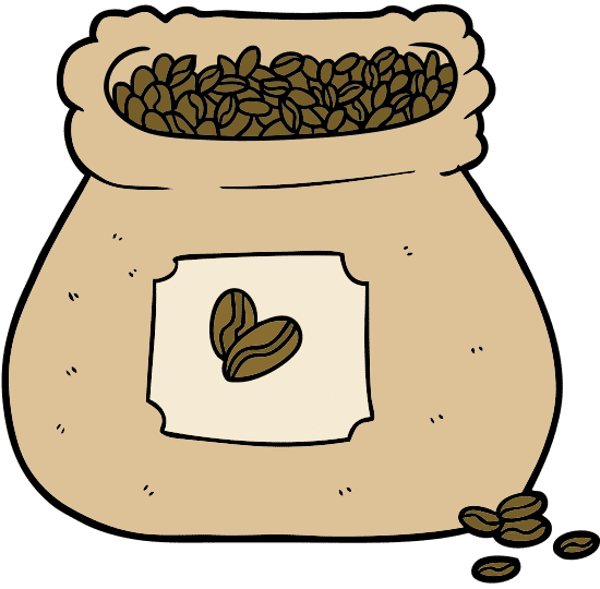 咖啡豆的麻袋卡通 cartoon sack of coffee beans