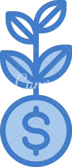 money growth plant illustration