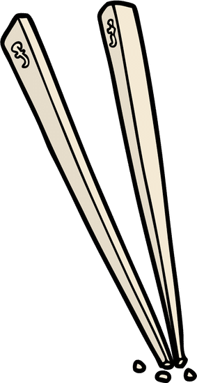 卡通筷子矢量插图设计 cartoon chopsticks vector illustration