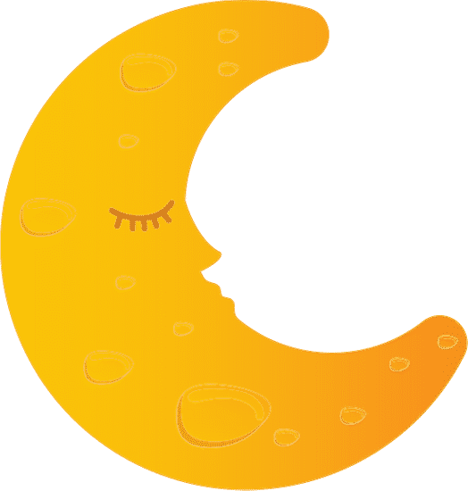 睡觉月亮卡通sleeping Moon Cartoon素材 Canva可画