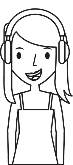 女孩听音乐 girl listening to music素材 