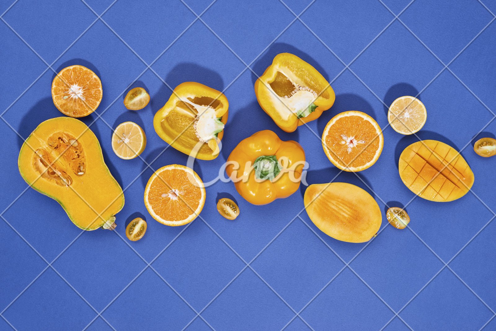 芒果黄色香蕉水果柠檬蓝色玉米蔬菜菠萝秋天图片
