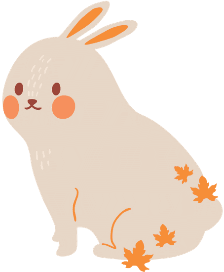 秋季有机生活暖色手绘插画元素兔子素材 Canva可画