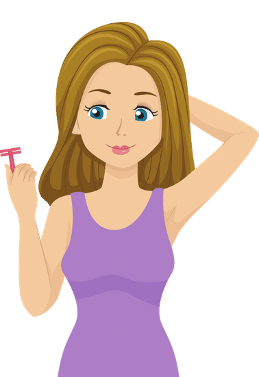 teen girl shave armpit illustration