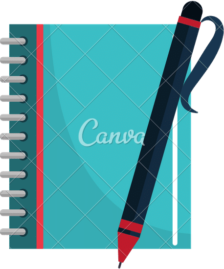 Notebook School With Pen Isolated Icon 素材 Canva可画